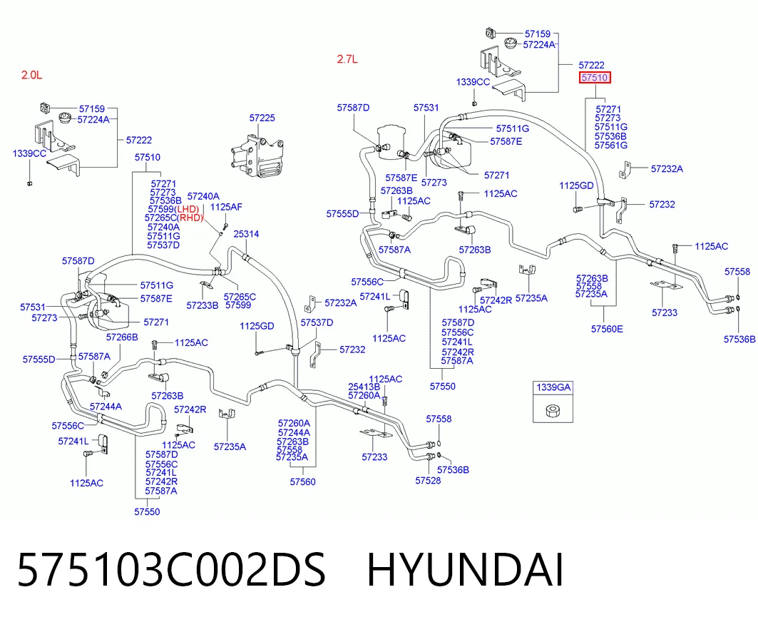 Патрубок высокого давления гидроусилителя Hyundai Sonata IV седан (EU4) (2001 - 2005) цена, от 106.09 USD