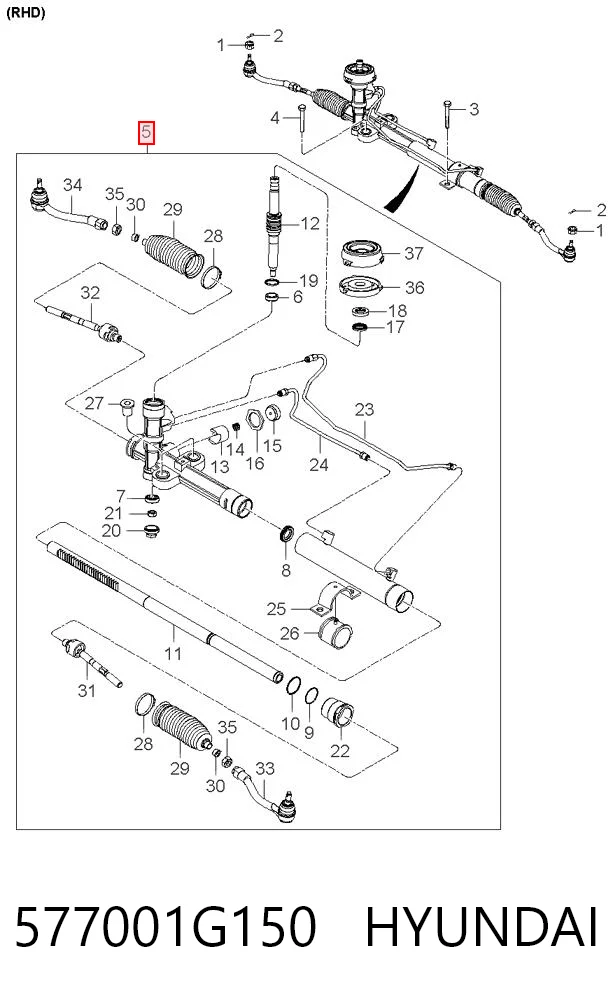 577001G150 Hyundai/Kia Управление рулевое в сборе