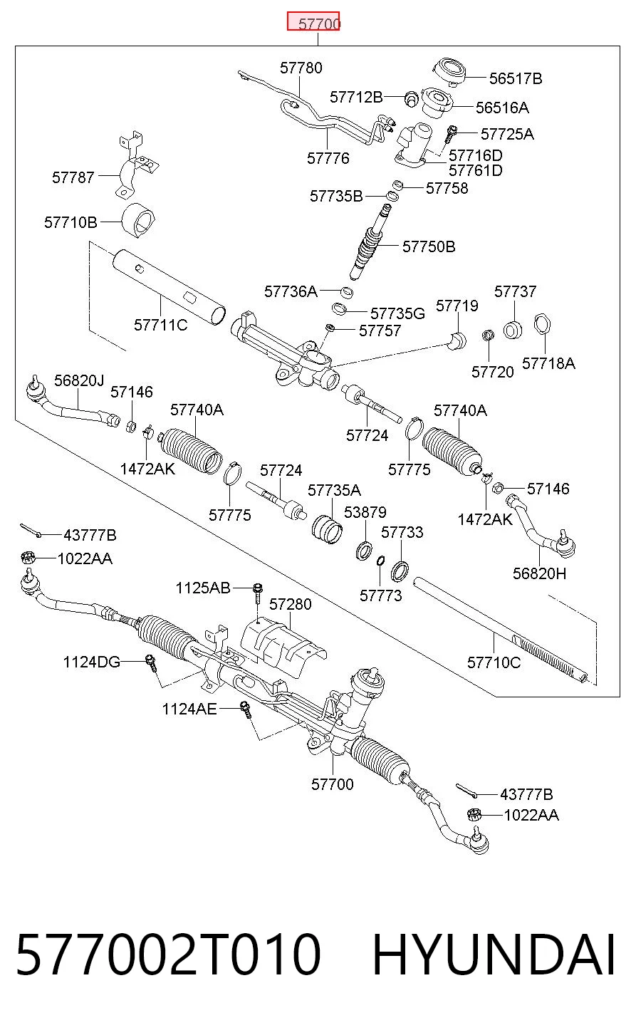 577002T010 Hyundai/Kia Управление рулевое в сборе