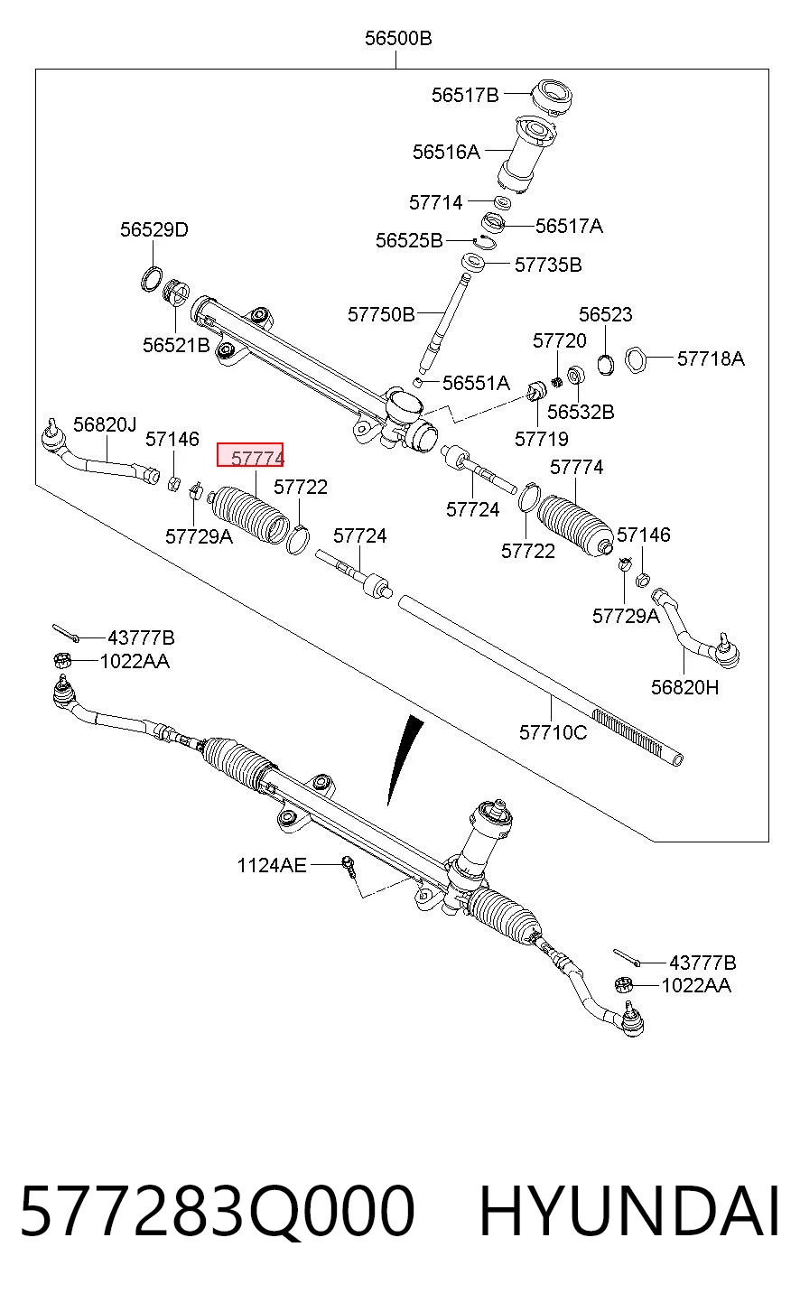 577283Q000 Hyundai/Kia Пыльник рулевой тяги