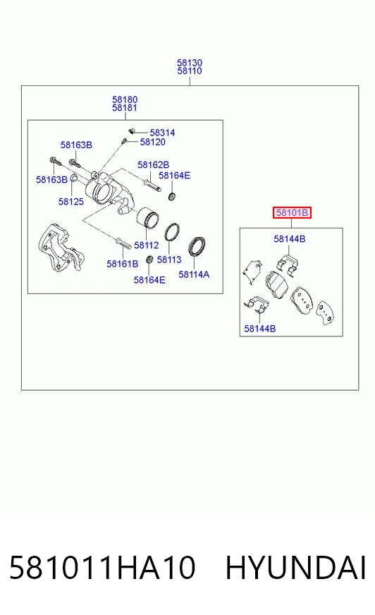 Колодки Anam 581011HA00 цена, от 19.64 USD
