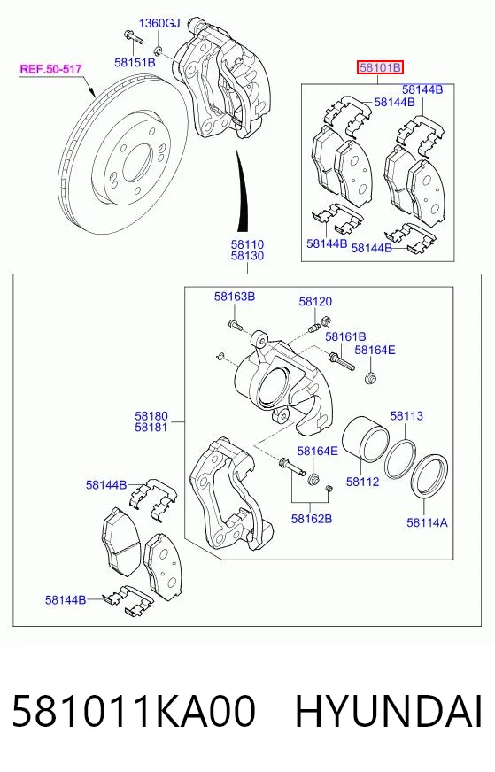 581011KA00 Hyundai/Kia Колодки передние