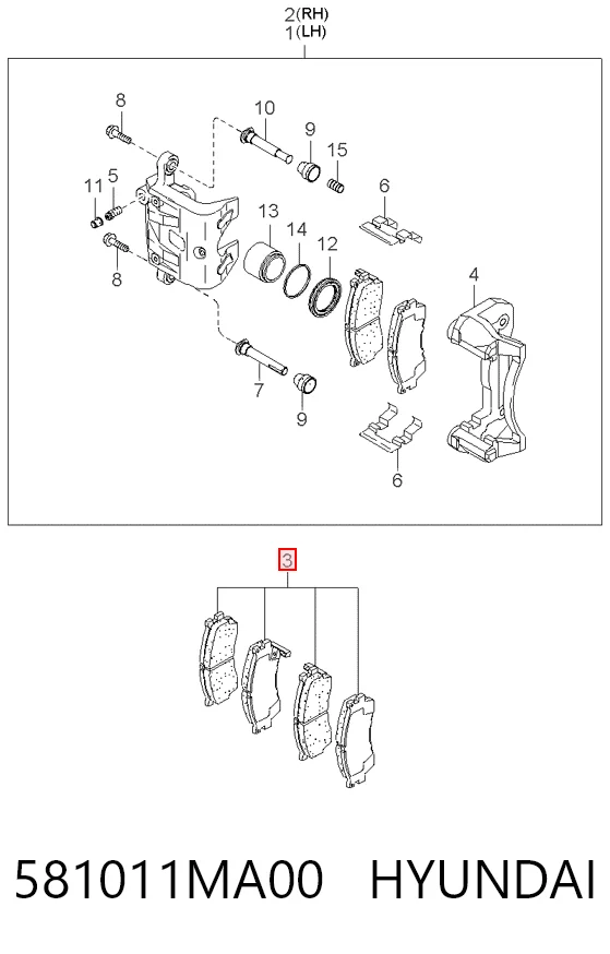 581011MA00 Hyundai/Kia Колодки передние