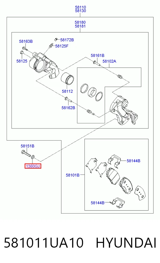 581011UA10 Hyundai/Kia Колодки передние