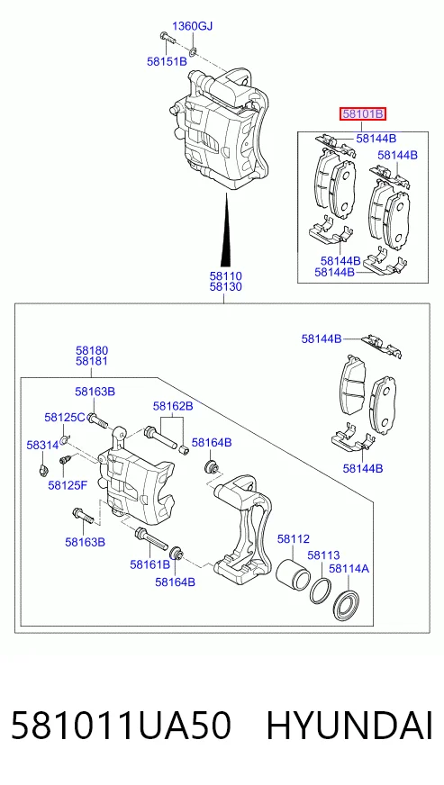 581011UA50 Hyundai/Kia Колодки передние
