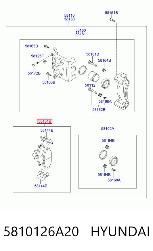5810126A20 Hyundai/Kia Колодки передние