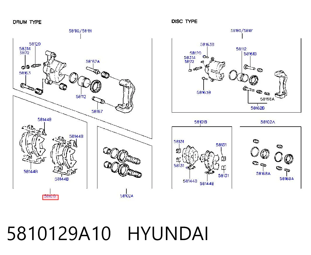5810129A10 Hyundai/Kia Колодки передние