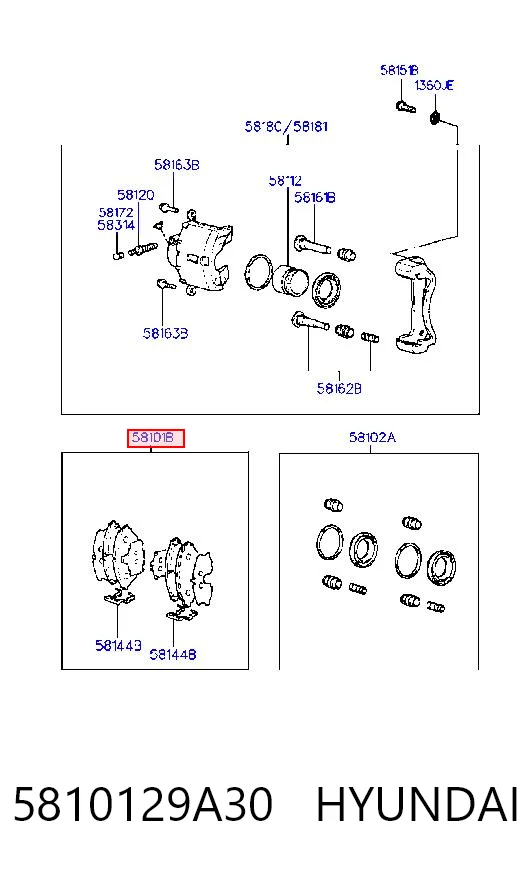 5810129A30 Hyundai/Kia Колодки передние