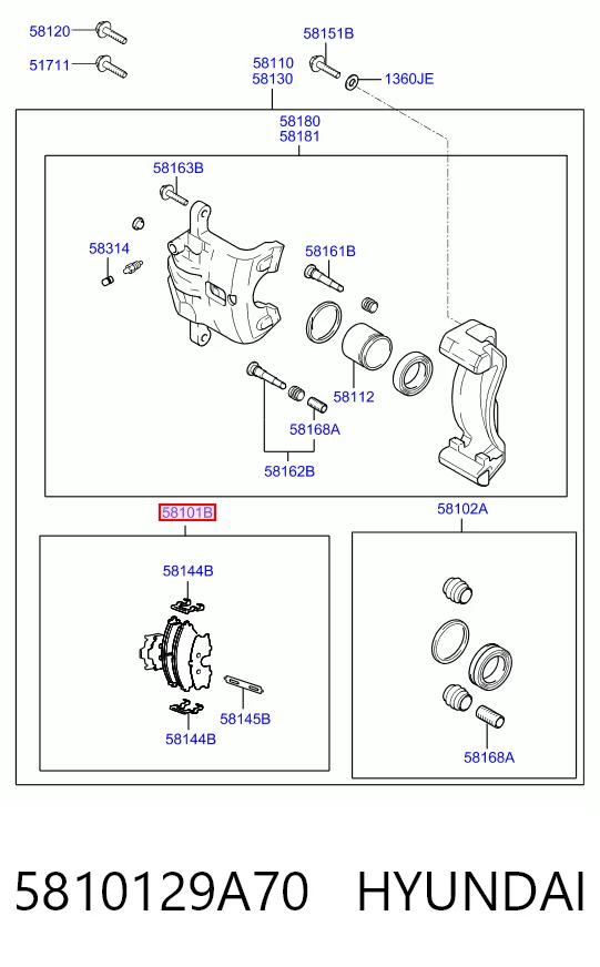 5810129A70 Hyundai/Kia Колодки передние