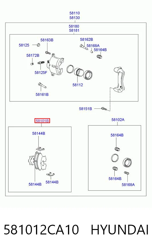 581012CA10 Hyundai/Kia Колодки передние