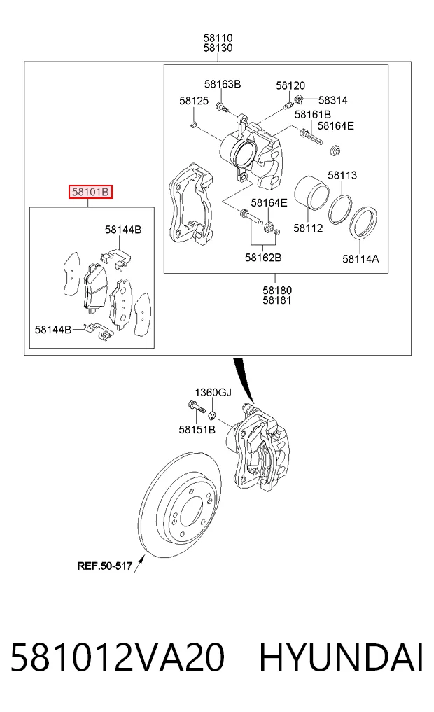 581012VA20 Hyundai/Kia Колодки передние