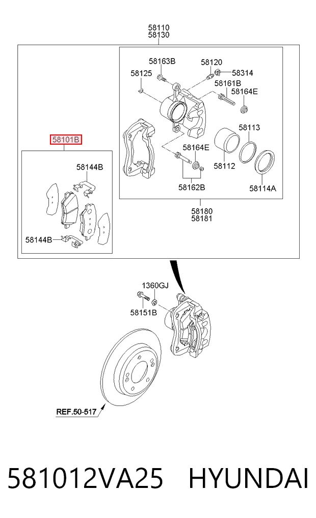 581012VA25 Hyundai/Kia Колодки передние