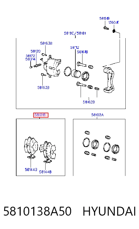 5810138A50 Hyundai/Kia Колодки передние