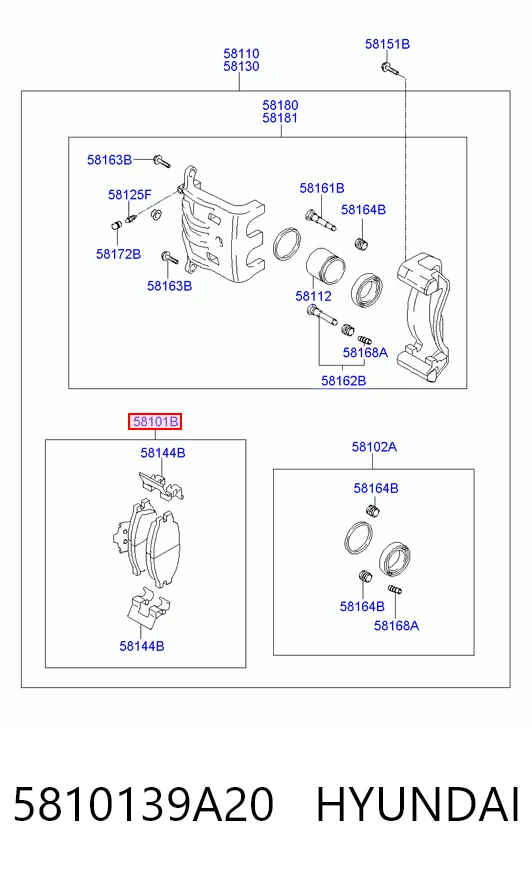 5810139A20 Hyundai/Kia Колодки передние