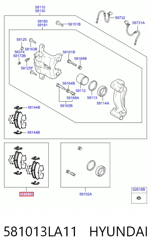 581013LA11 Hyundai/Kia Колодки передние