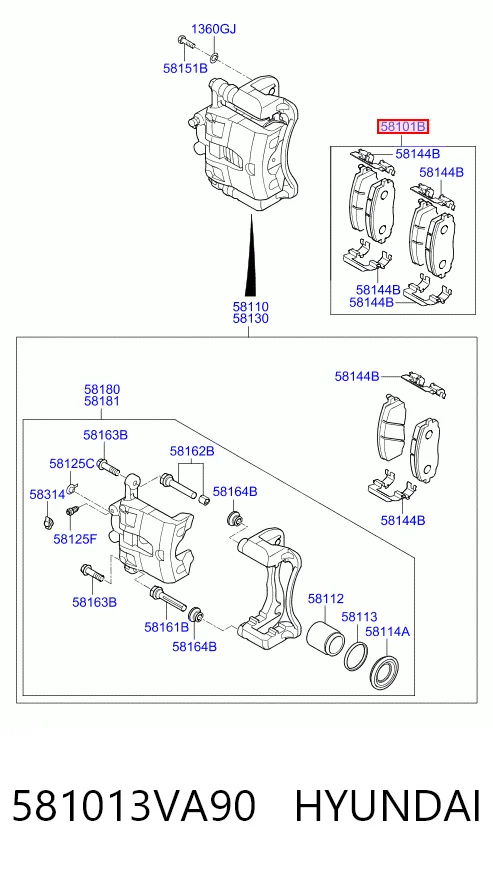 581013VA90 Hyundai/Kia Колодки передние