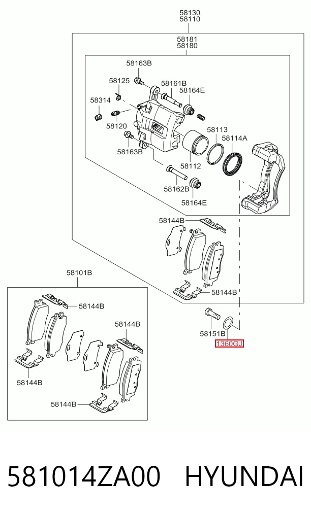 581014ZA00 Hyundai/Kia Колодки передние
