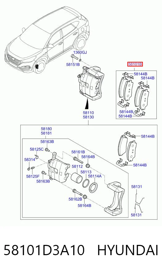 58101D3A10 Hyundai/Kia Колодки передние