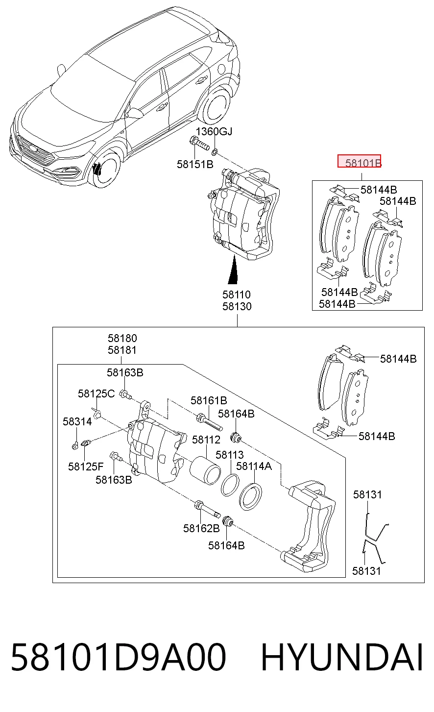 58101D9A00 Hyundai/Kia Колодки передние