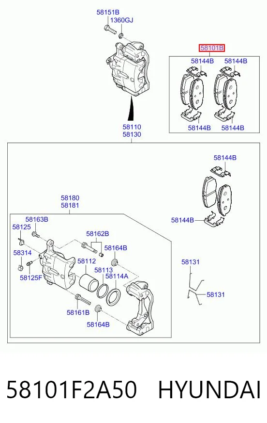 58101F2A50 Hyundai/Kia Колодки передние