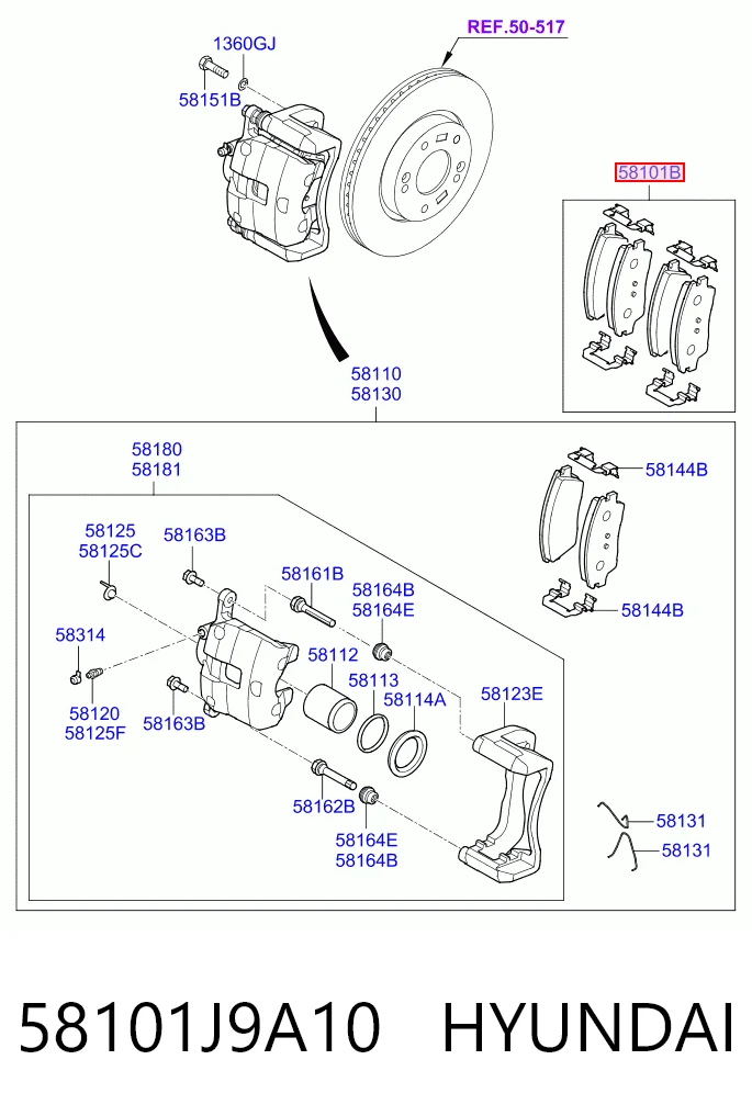 58101J9A10 Hyundai/Kia Колодки передние