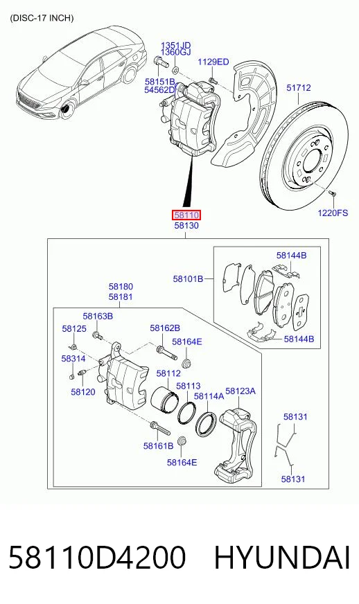58110D4200 Hyundai/Kia 
