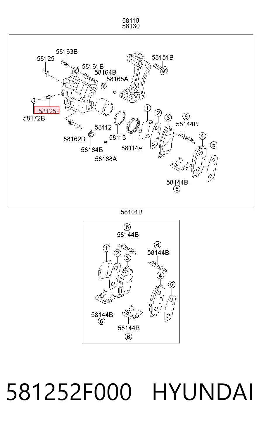 581252F000 Hyundai/Kia Штуцер прокачки суппорта тормозного переднего