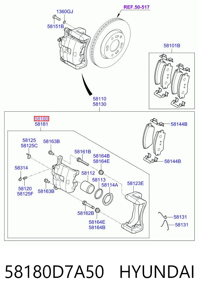 Суппорт тормозной передний левый AND 37615327