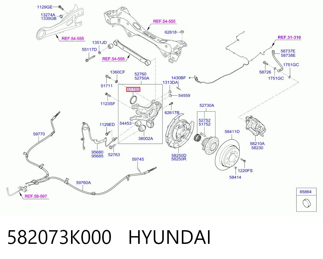 582073K000 Hyundai/Kia Кольцо ABS