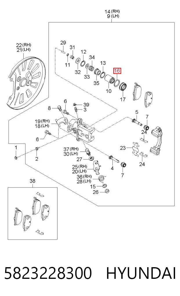 5823228300 Hyundai/Kia Сальник суппорта заднего