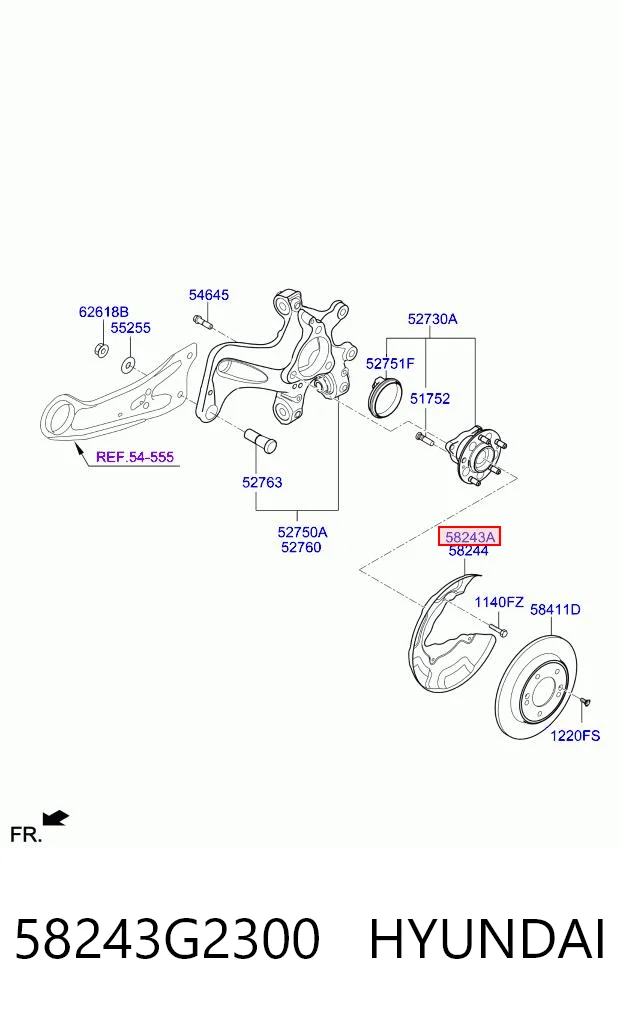 58243G2300 Hyundai/Kia Пыльник тормозного диска заднего левый