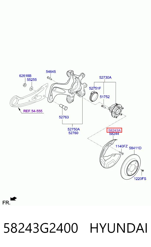58243G2400 Hyundai/Kia Пыльник тормозного диска заднего левый