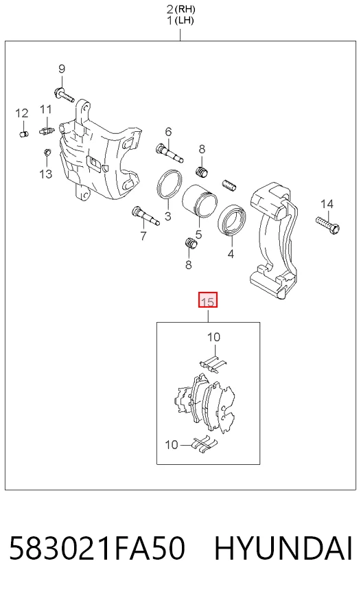 583021FA50 Hyundai/Kia Колодки тормозные дисковые комплект