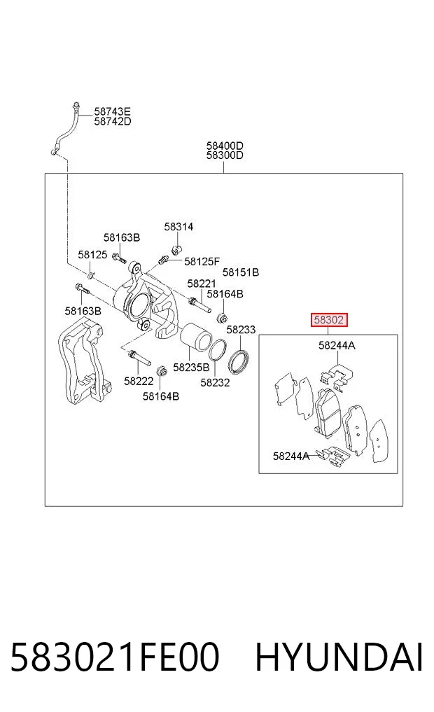 583021FE00 Hyundai/Kia Колодки тормозные дисковые комплект