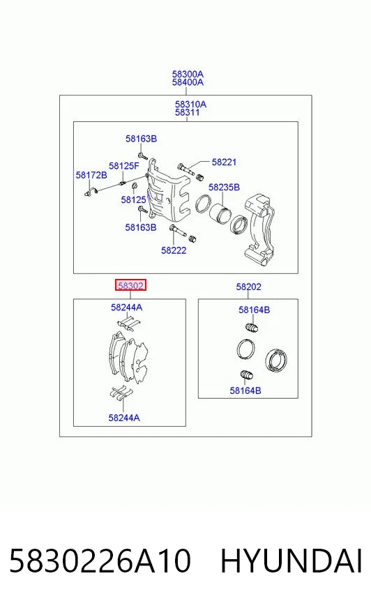 5830226A10 Hyundai/Kia Колодки тормозные дисковые комплект