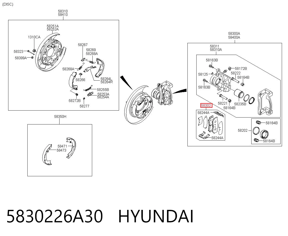 5830226A30 Hyundai/Kia Колодки тормозные дисковые комплект