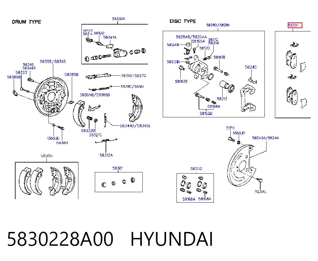 5830228A00 Hyundai/Kia Колодки тормозные дисковые комплект