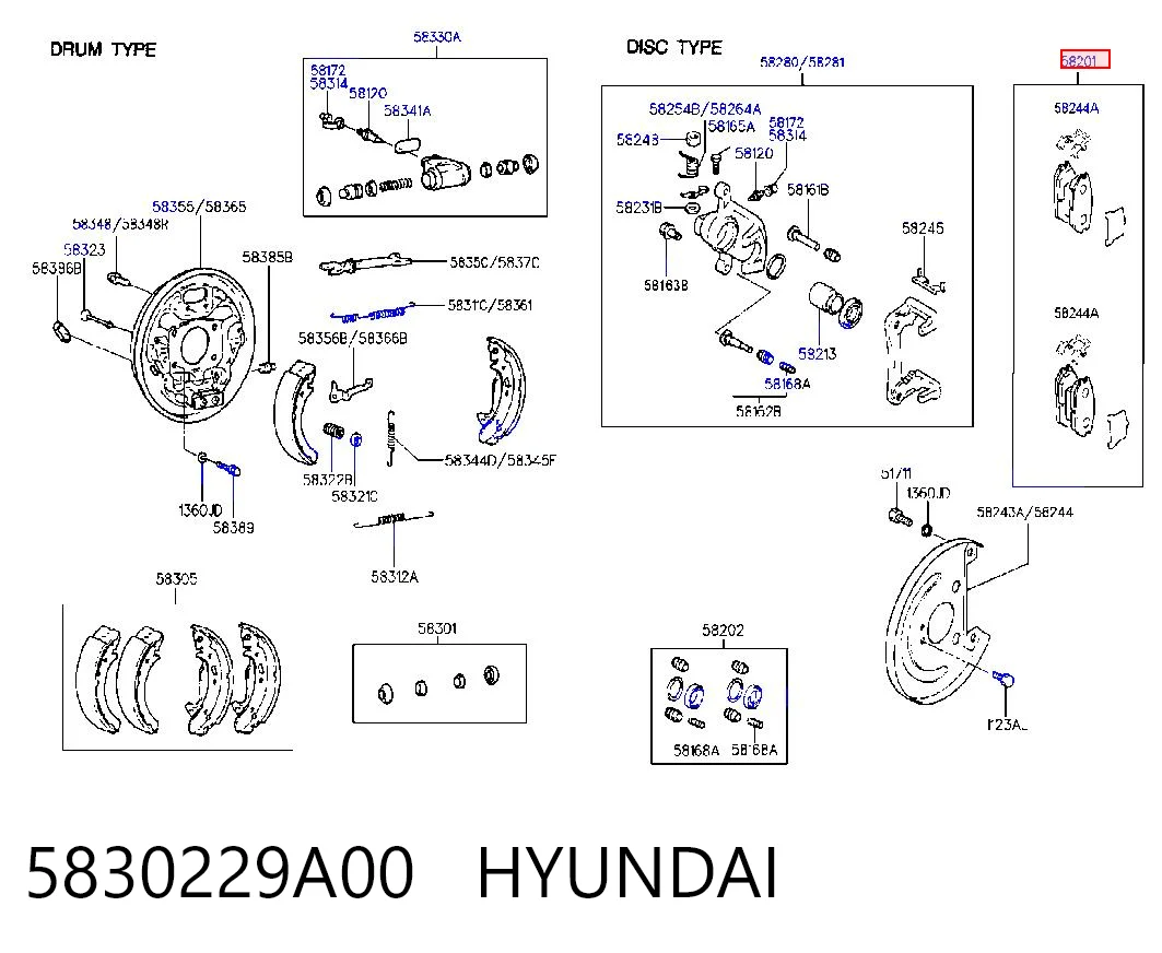 5830229A00 Hyundai/Kia Колодки тормозные дисковые комплект