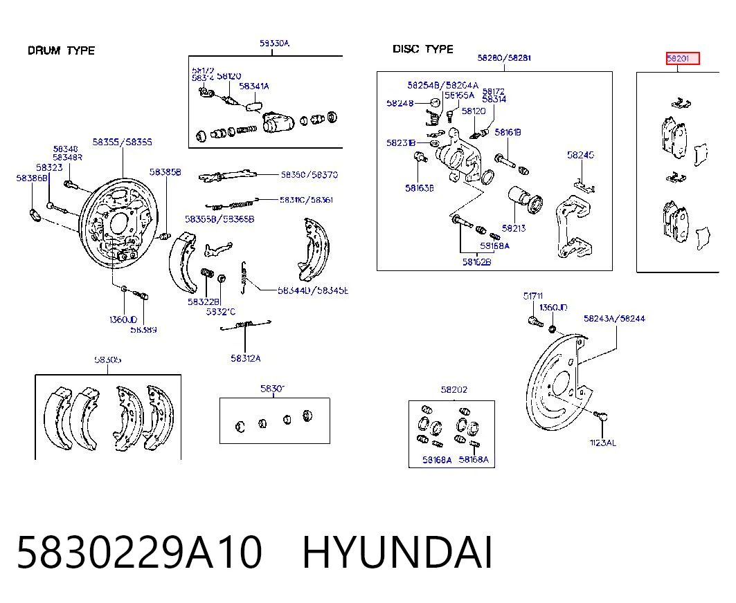 5830229A10 Hyundai/Kia Колодки тормозные дисковые комплект