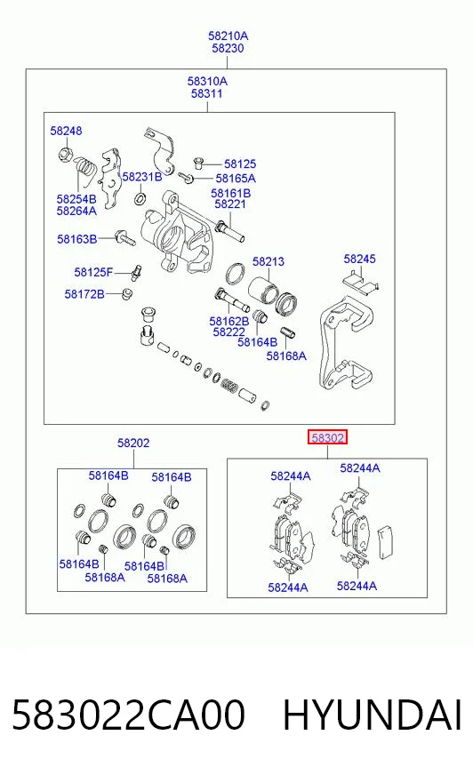 583022CA00 Hyundai/Kia Колодки тормозные дисковые комплект