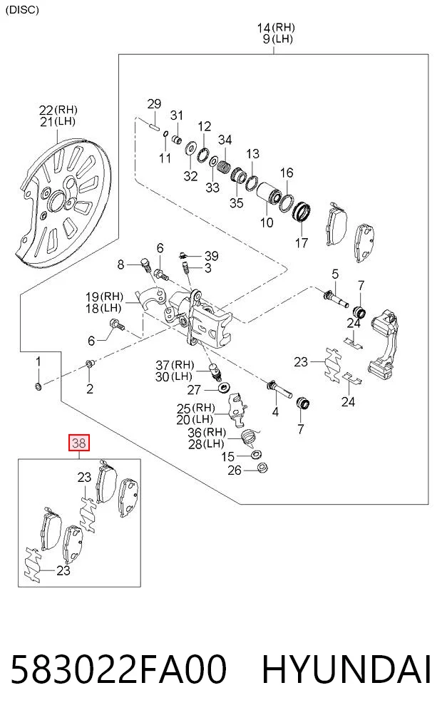 583022FA00 Hyundai/Kia Колодки тормозные дисковые комплект