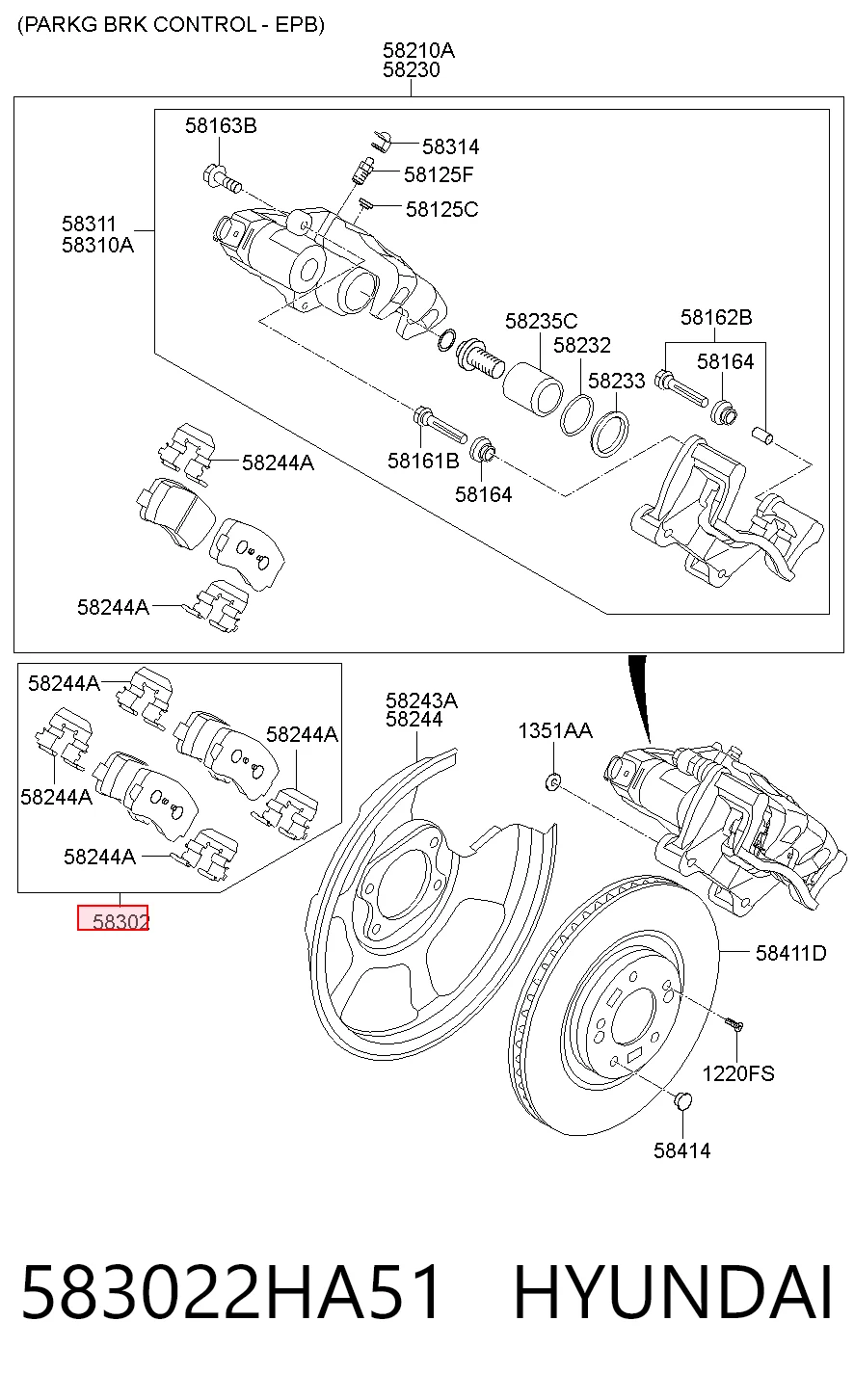 583022HA51 Hyundai/Kia Колодки тормозные дисковые комплект