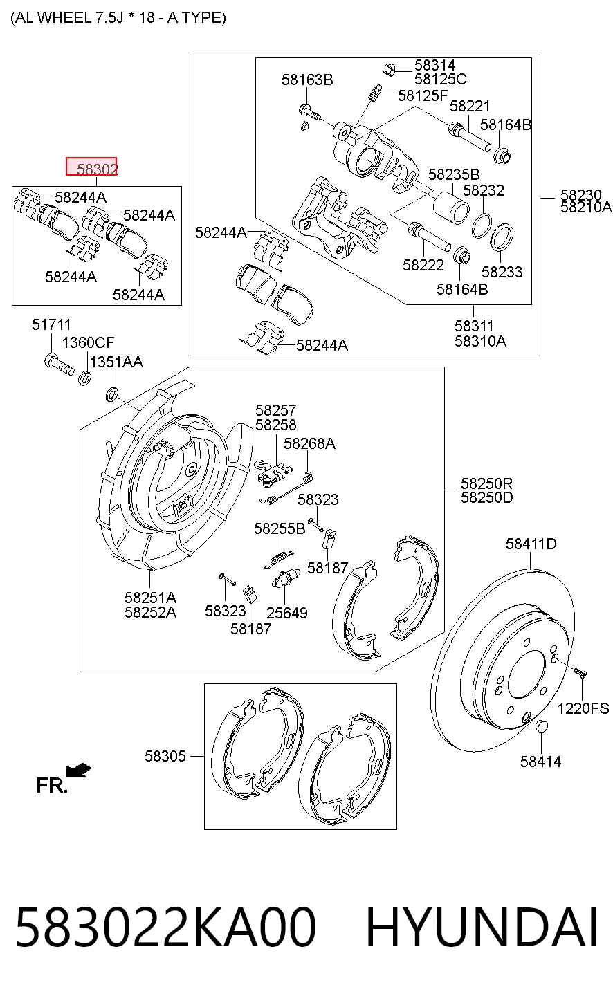 583022KA00 Hyundai/Kia Колодки тормозные дисковые комплект