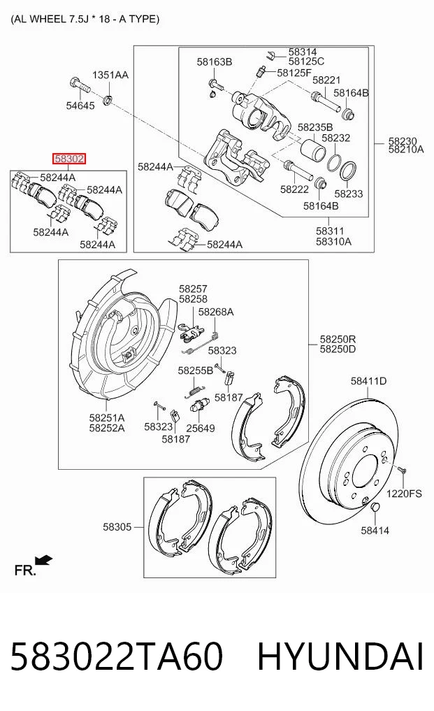 583022TA60 Hyundai/Kia Колодки тормозные дисковые комплект