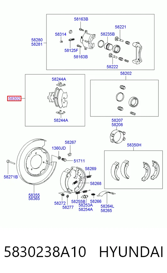 5830238A10 Hyundai/Kia Колодки тормозные дисковые комплект
