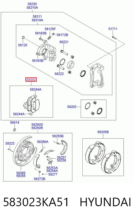 583023KA51 Hyundai/Kia Колодки тормозные дисковые комплект