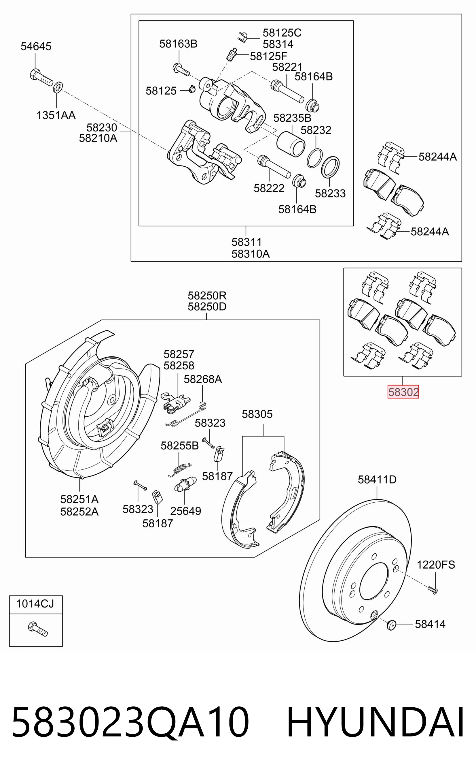583023QA10 Hyundai/Kia Колодки тормозные дисковые комплект