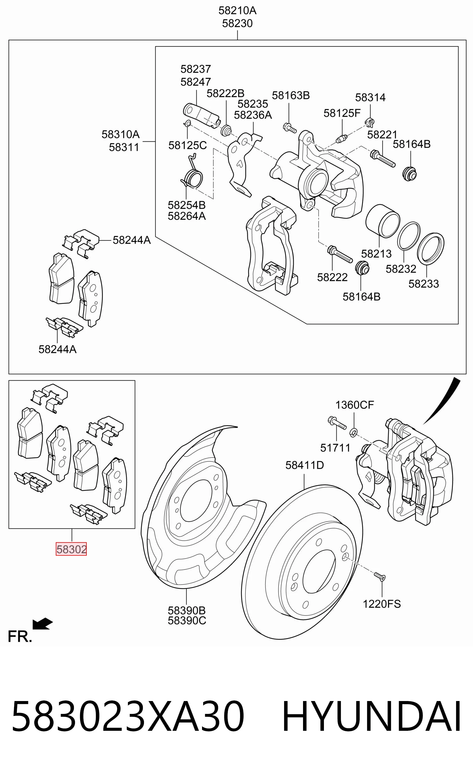 583023XA30 Hyundai/Kia Колодки тормозные дисковые комплект