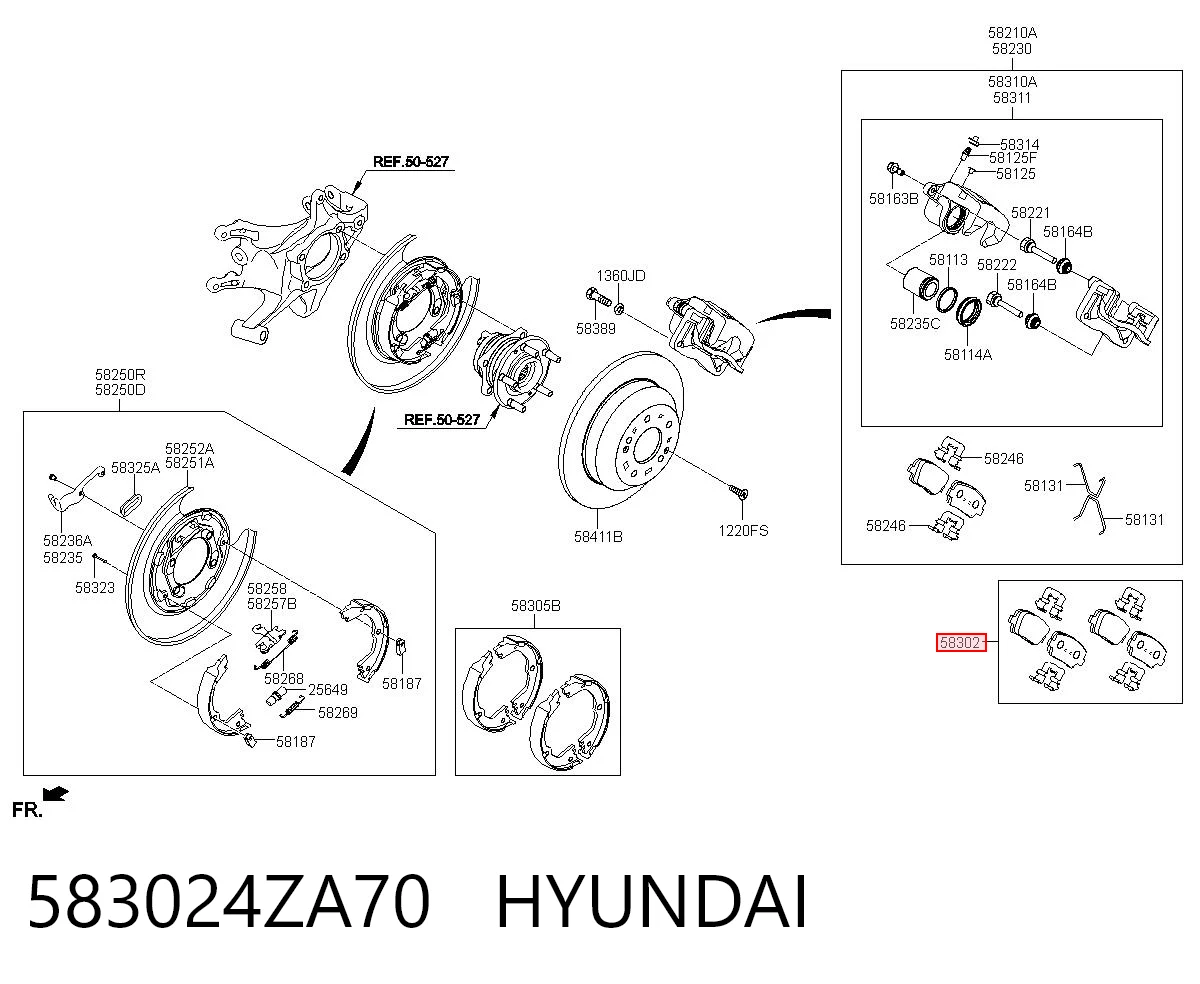 583024ZA70 Hyundai/Kia Колодки тормозные дисковые комплект