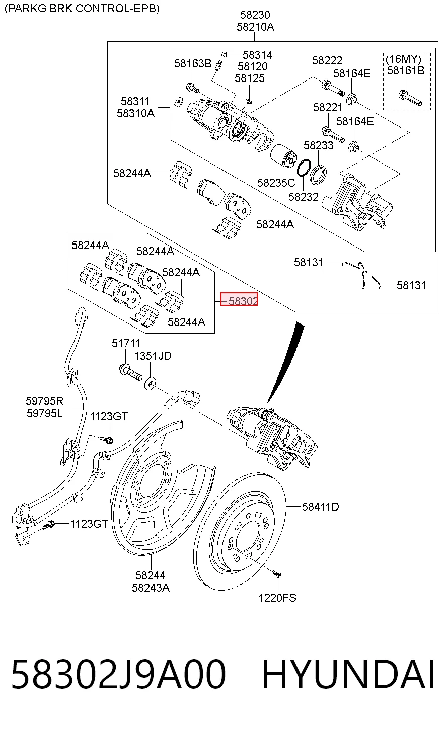 58302J9A00 Hyundai/Kia Колодки тормозные дисковые комплект